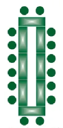 Seating Plan laid out in Boardroom configuration